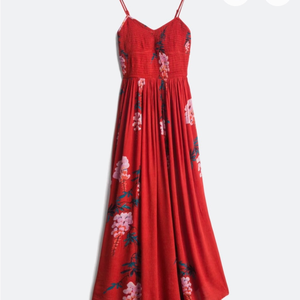 Red Floral Maxi Dress